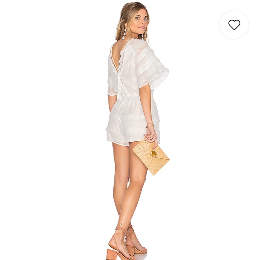 JOA white ruffle romper